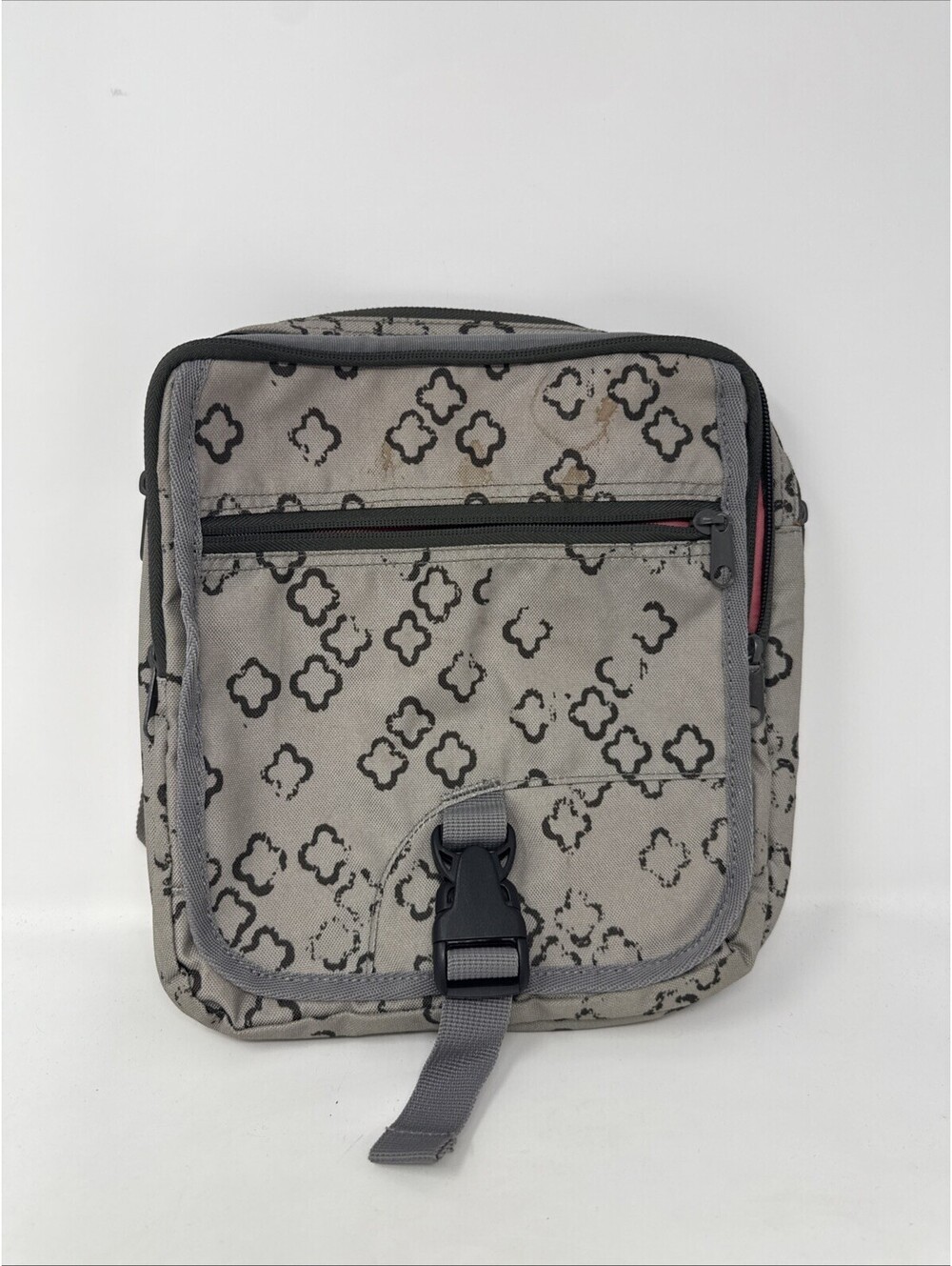 Eddie Bauer Crossbody Messenger Travex Tablet Bag Adjustable Strap Beige Grey